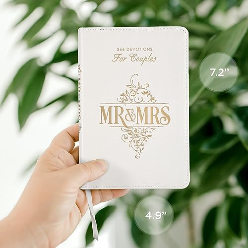 Christian Art Gifts GB221 Mr. And Mrs. 366 Devotions For Couples - White Faux Leather Devotional Gift Book thumb #5
