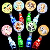 Mikulala 24 Pack Animal Light Up Finger Lights Party Favors for Kids, Treasure Box Goodie Bags Christmas Stocking Stuffers, Glow in The Dark Toys Bulk Classroom Prizes Party Supplies Birthday Gift