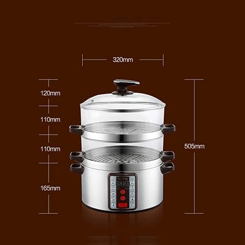 Miniatura 3 de REJOON Vaporizador de alimentos eléctrico de gran capacidad multifunción con temporizador de vapor antiseco