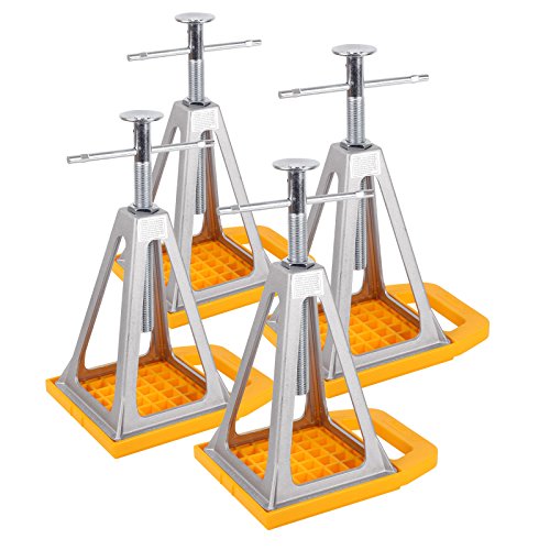 Camco – Caballete de apoyo, altura regulable estabilizadoras Juego de 4 – 28 – 43 cm, carga 2722 kg para caravana o colgante