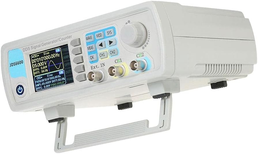 60MHz DDS Signal Generator, JDS6600 2CH 60Mhz Arbitrary Waveform Function DDS Pulse Signal Sources Generator Multimeter (White,UK Plug)