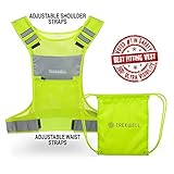 Trekwell Reflective Vest for Running or Cycling with Pocket, Two 3M Safety Reflective Bands, High Visibility Gear Motorcycle Walking Jogging