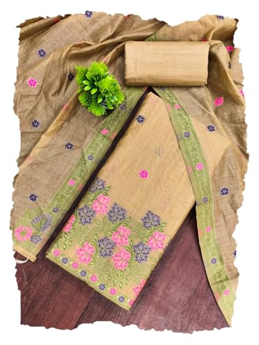 Image of DEVANGI Women's Jamdani Cotton Unstitched Suit & Dupatta Material