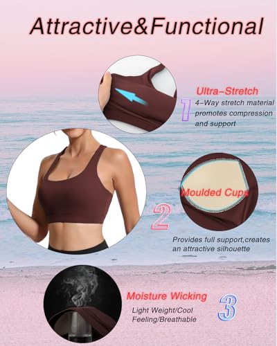 Image of RUNNING GIRL Sports Bras for Women, Molded Cup High Impact Sports Bra Workout Bras for Women High Support Racerback