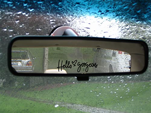 (Pack Of 4) Hello Gorgeous Decal Stickers For Rear View Mirror Makeup Mirror, Cup, Laptop Best Women Gift #TOP6