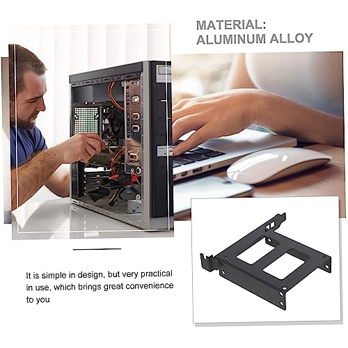 Angoily Hard Disk Mounting Bracket Internal Hard Drive Bracket Computer Accessory Aluminium Alloy Simple Design Black Pci Slot Cabling Solution for Desktop PC - Image 7