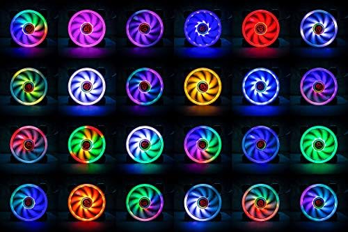 Talius Wentylator RGB, kolor tęczy, 12 cm