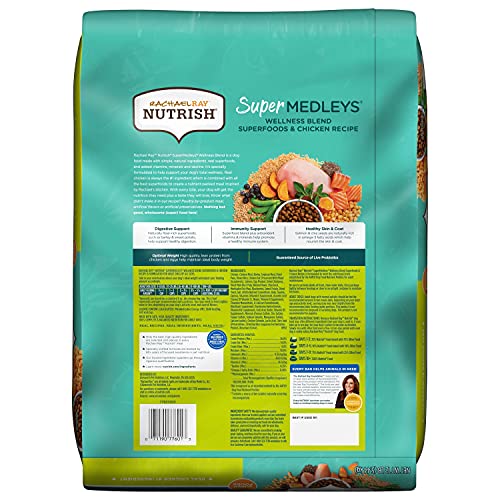 Rachael Ray Nutrish Supermedleys Wellness Blend Premium Dry Dog Food, Chicken With Salmon & Superfoods Recipe, 12 Pound Bag (Packaging May Vary) #TOP3