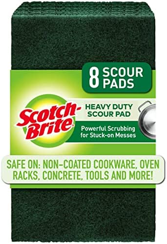 Scotch-Brite Heavy Duty Scour Pads, Scouring Pads for Kitchen and Dish Cleaning, 8 Pads