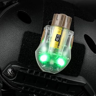 Tactical Helmet Light with IR Strobe + 5-Speeds Strobe Green LED, Survival Signal Identification Lamp with 2 Tail Caps for Replaceable
