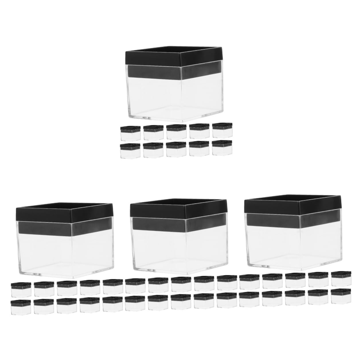 STOBOK 48 Pcs Mineral Standard Box Specimen Container Display Case Mineral Sample Case Transparent Mineral Showcase Specimen Case Rock Display Stand Display Container