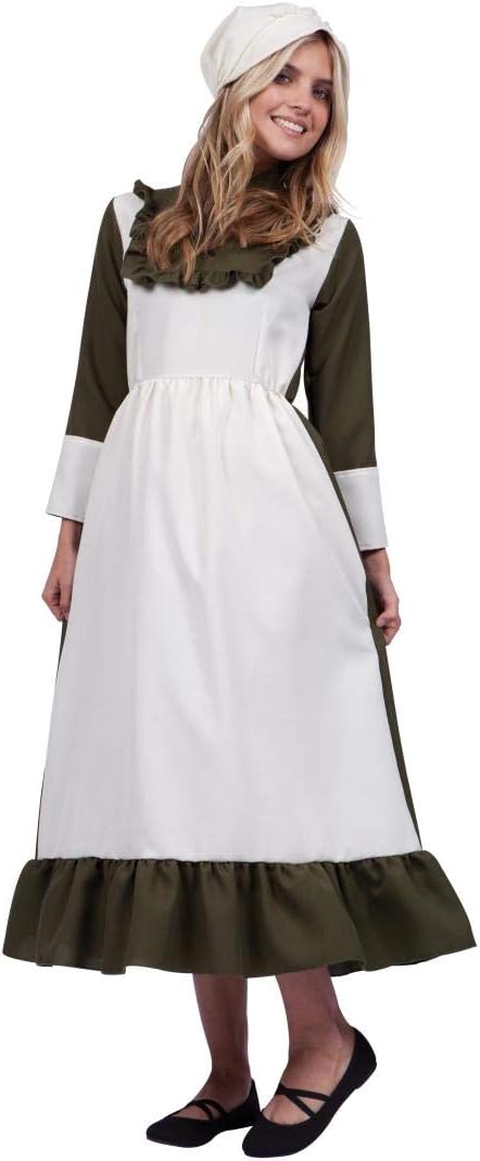 RG CostumesWomen's Peasant Lady Emeline-Adult Olive/Ivory Dress with Bonnet