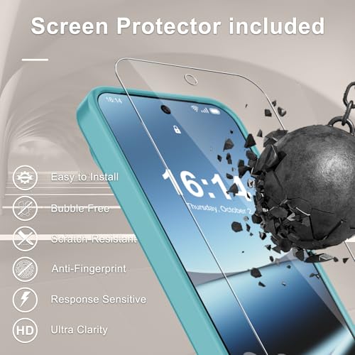 Image of for Google Pixel 10 /10 Pro Case, Matte Magnetic Phone Cover [with 1 Screen Protector] [Support for MagSafe] [Shockproof Military Grade Protection] Translucent Frosted Back, Light Blue