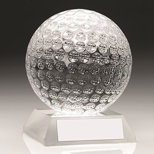 Trophée de balle de golf en verre transparent – 7,6 cm