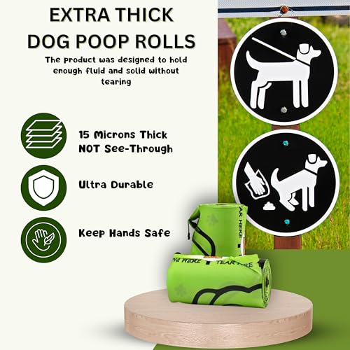 Image of Dog Poop Bags - Extra Thick, Leak-Proof, Unscented - 180 Count - Heavy-Duty Waste Bags for Small & Large Dogs - Easy Open & Durable Rolls