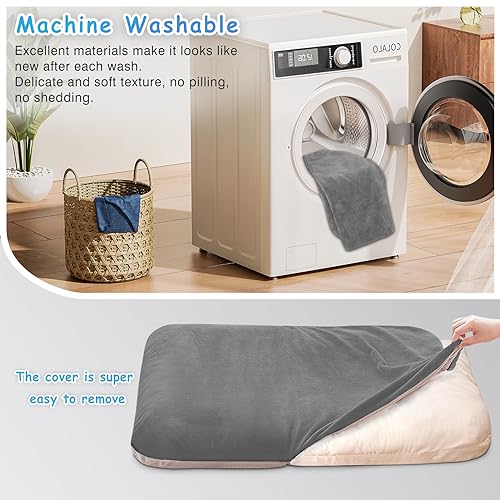 Image of Magic Dog Super Soft Medium Dog Bed, 32 Inches Orthopedic Foam Pet Beds with Anti Slip Bottom, Dog Sleeping Mattress with Removable and Washable Cover, Grey M,32'' X 24'' X 3''