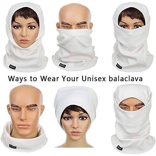 Warm Fleece Balaclava Windproof Ski Mask Cold Weather Face Mask Motorcycle Balaclava Hood Warmer Winter Sports Cap White #TOP1