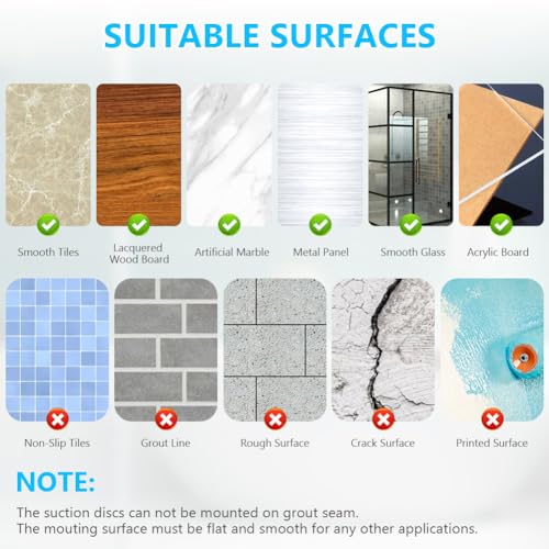 ACWOO Haltegriffe für Senioren, 2PC Duschgriff Saugnapf,Saugnapf Duschgriff mit Badewannengriff Stützgriff, Dusche Ohne Bohren Bad, für Bad Badewanne Dusche Sicherheitsgriffe für Senioren und Kinder