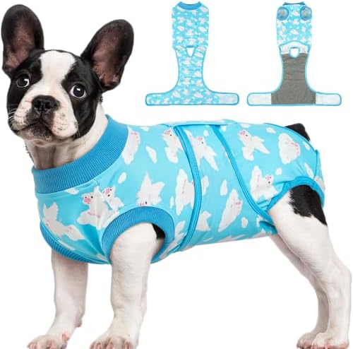 Kuoser Hundebody Nach Op Rüde Hündin Anti-Leck Vollständiger Wundschutz, S | Anti-Leck Body für Hunde Alternative zum Halskragen OP-Body Schutzanzug für Hund Hautkrankheiten und wä