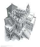 Ascending and Descending M. C. Escher Fantasy Poster Print 21.5x25.5