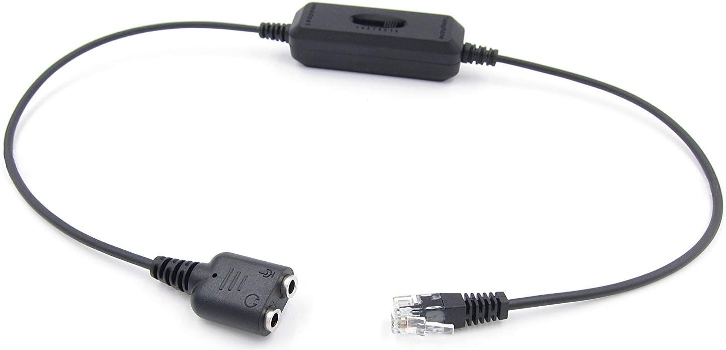 3.5mm PC Headset to Universal RJ9/RJ10/RJ22 Phone Switch