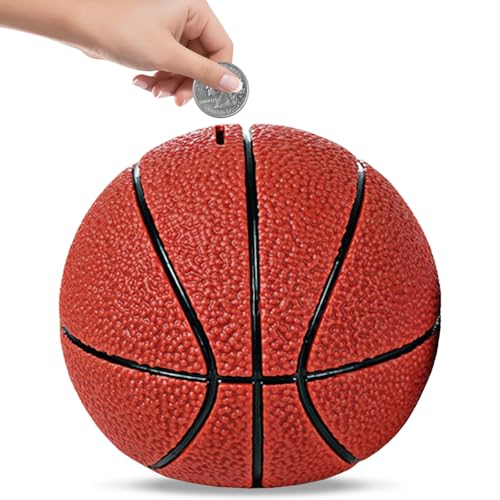 Tirelirez De Basketz-Ball,15 CM Tirelirez Basket-Ball Enfant,Basketball Tirelire pour Garçons,Grande Tirelire Basket pour Enfants pour Filles Et...