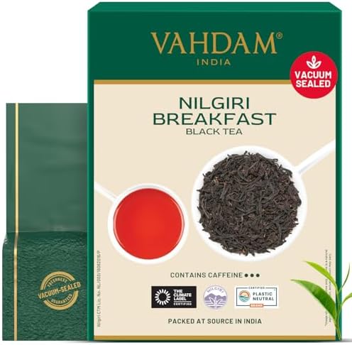 VAHDAM Nilgiri Breakfast Tea Loose Leaf (12oz|170+ Servings) Bold Black Tea