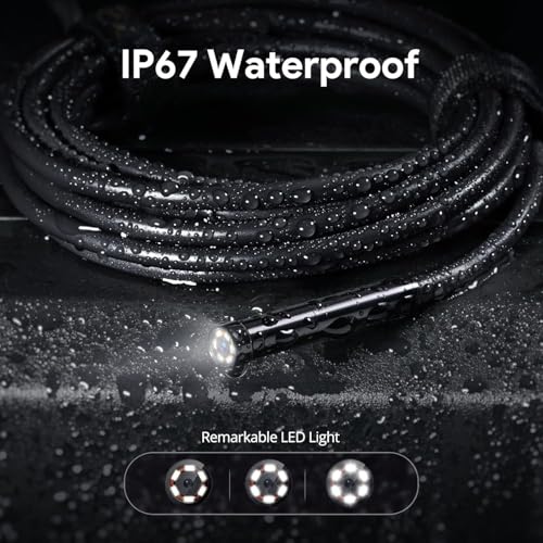 50FT Triple Lens Sewer Camera, DEPSTECH Borescope with 5\" IPS Screen, 1080P Endoscope Camera with Light, Flexible Snake Inspection Camera for Wall, Plumbing, Automotive Engine Inspect - Thumbnail 7