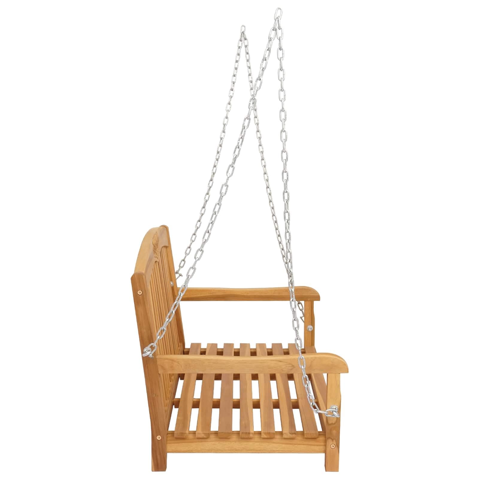 Generico Panchina a Dondolo 114 x 61 x 61,5 cm Legno di Teak Solido,Mobili da Giardino,Mobili e sedie da Giardino,Panchine da giardino-42030018