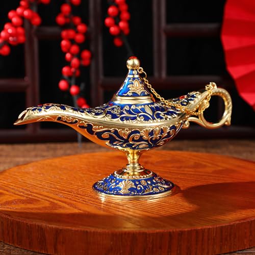 Lâmpadas mágicas de gênio de Aladdin da WEISIPU – Queimadores de incenso vintage Lâmpada de luz gêni