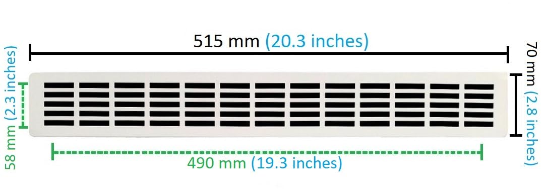 Aluminium Air Vent Grille, Kitchen Worktop Plinth Heat Vent, Slim Skirting Vent Cover for Cabinet Drawer or Cupboard - Image 2