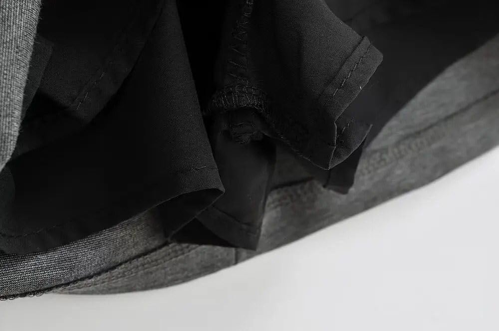 SWEPER Jupe Courte Femme - Rue Gris Femmes Mini Jupe Printemps Asymétrique Portefeuille Froncé Fermeture Éclair Taille Haute Femme Paquet Hanche Jupe