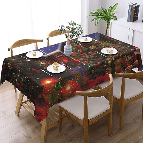 Nappe de Noël rectangulaire de style rustique chic pour décoration de table - 3