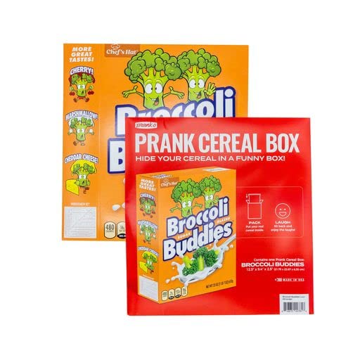 Prank-O Cereal Box: Broccoli Buddies Prank Gift Box, Put your Real Present in a Funny Authentic Prank-O Prank Box, Perfect Kids Birthday Gift or Christmas, Novelty Gifting Box for Pranksters