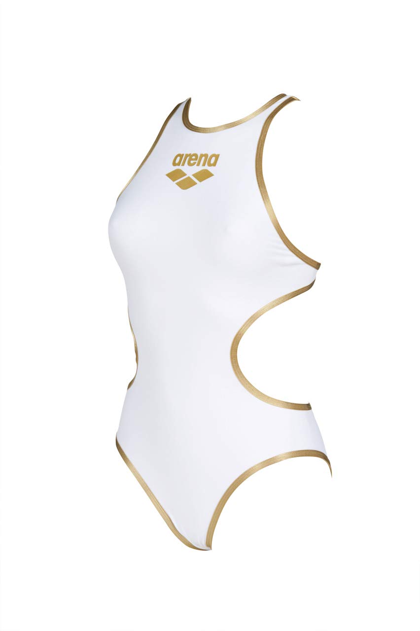 ARENA One Big Logo Bañador de Una Pieza para Mujer, Bañador Deportivo de Secado Rápido y Tejido arena MaxLife Eco, Resistente al Cloro y Protección UPF 50+ UV
