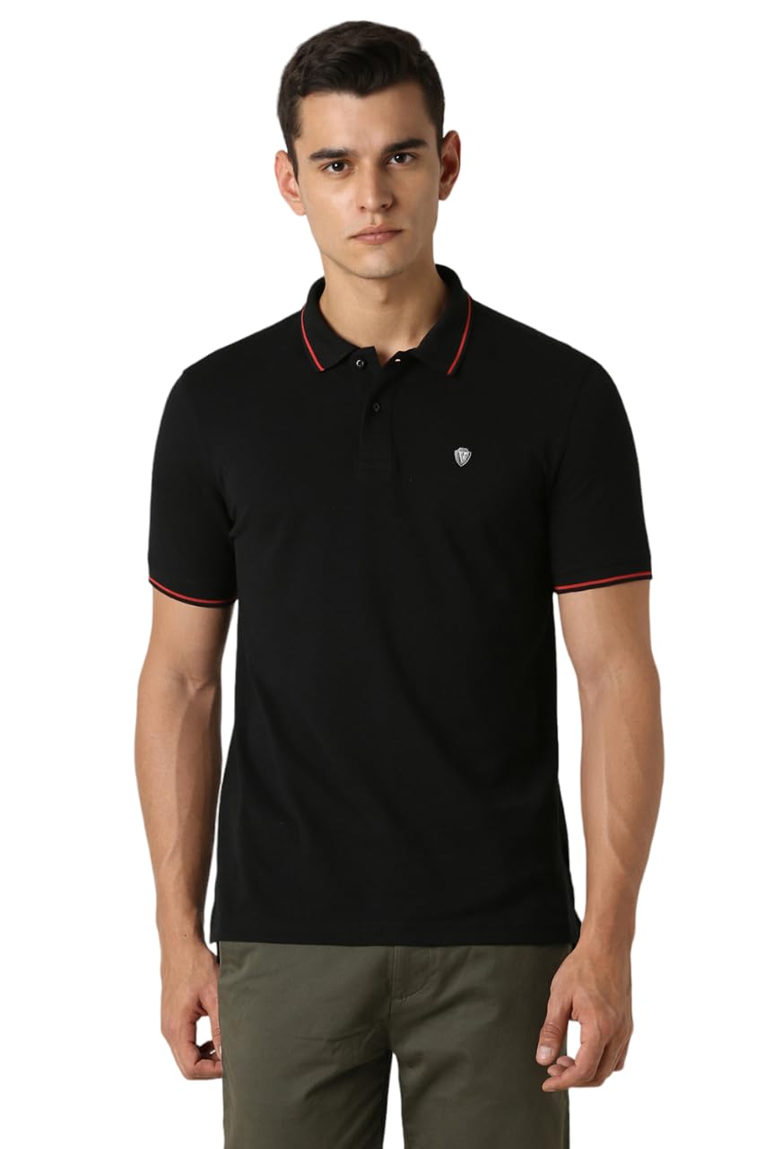 Van HeusenMen's Cotton Solid Regular Fit T-Shirt