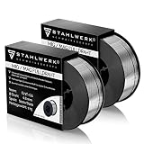 STAHLWERK MIG/MAG Premium Schweißdraht Ø 0,8 mm, FLUX Fülldraht E71T-GS, auf 1kg D100 Drahtrolle mit 16mm Dorn, universell einsetzbar 2er Set, GS & TÜV geprüft
