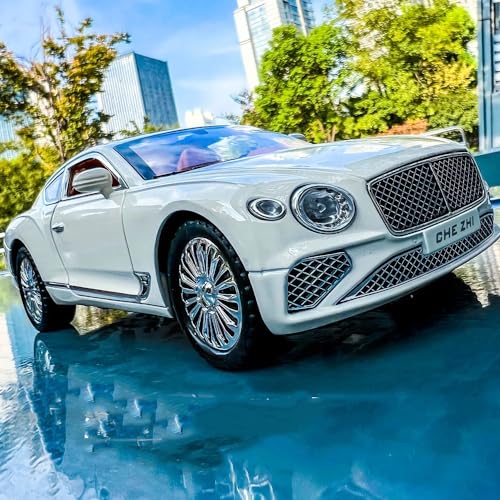 Image of 124 Diecast Metal Toy Car Bentl Continental Diecast Car For Kids Light Sound Pullback Openable Door, Multi Color