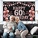 Trgowaul 60th Birthday Decorations for Women Rose Gold Birthday Backdrop Banner 5.9 X 3.6 Fts Happy Birthday Party Suppiles Photography Supplies Background Happy 60th Birthday Decoration