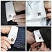 Wynameleri Cufflink 12 Pairs, Classic Fashion Men's Cuff Links Silver-tone Gold-tone Black for Business Wedding Party Gift Box T0212013
