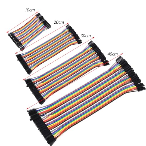 Leloco Dupont Jumper Kabel Set 160PCS,Female-Female, Kabel Steckbrücken 28AWG 10/20/30/40cm, Mehrfarbige Jumper Wire mit Dupont Stecker für Arduino, Raspberry Pi & Elektronikprojekte