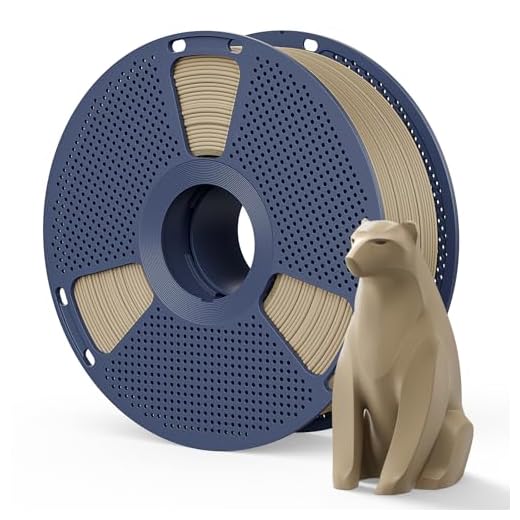 Matte PLA Filament 1.75mm Wood Brown Color, 1kg(2.2lbs) SUNLU 3D Printer Filament, Smooth Matte Finish, Less Brittle, Reduced Layer Line Appearance, Oak