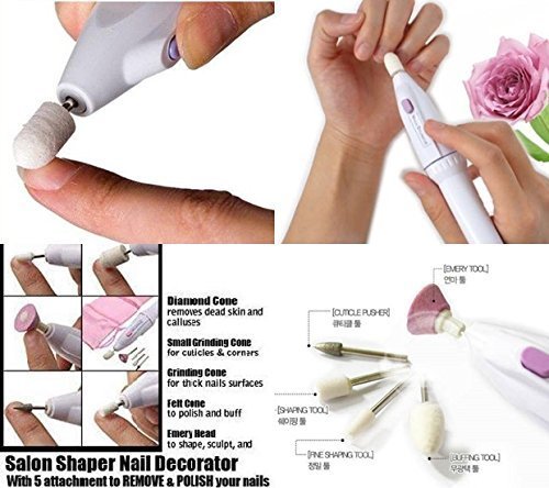 4square Nail Trimming Kit Salon Shapner Manicure Pedicure Kit 5 in 1 Electric Nail Trimming Kit Salon Shaper Manicure Pedicure Kit 4