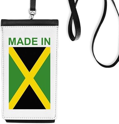 Made in Jamaica Country Love Phone Wallet Purse Hanging Mobile Pouch Black Pocket