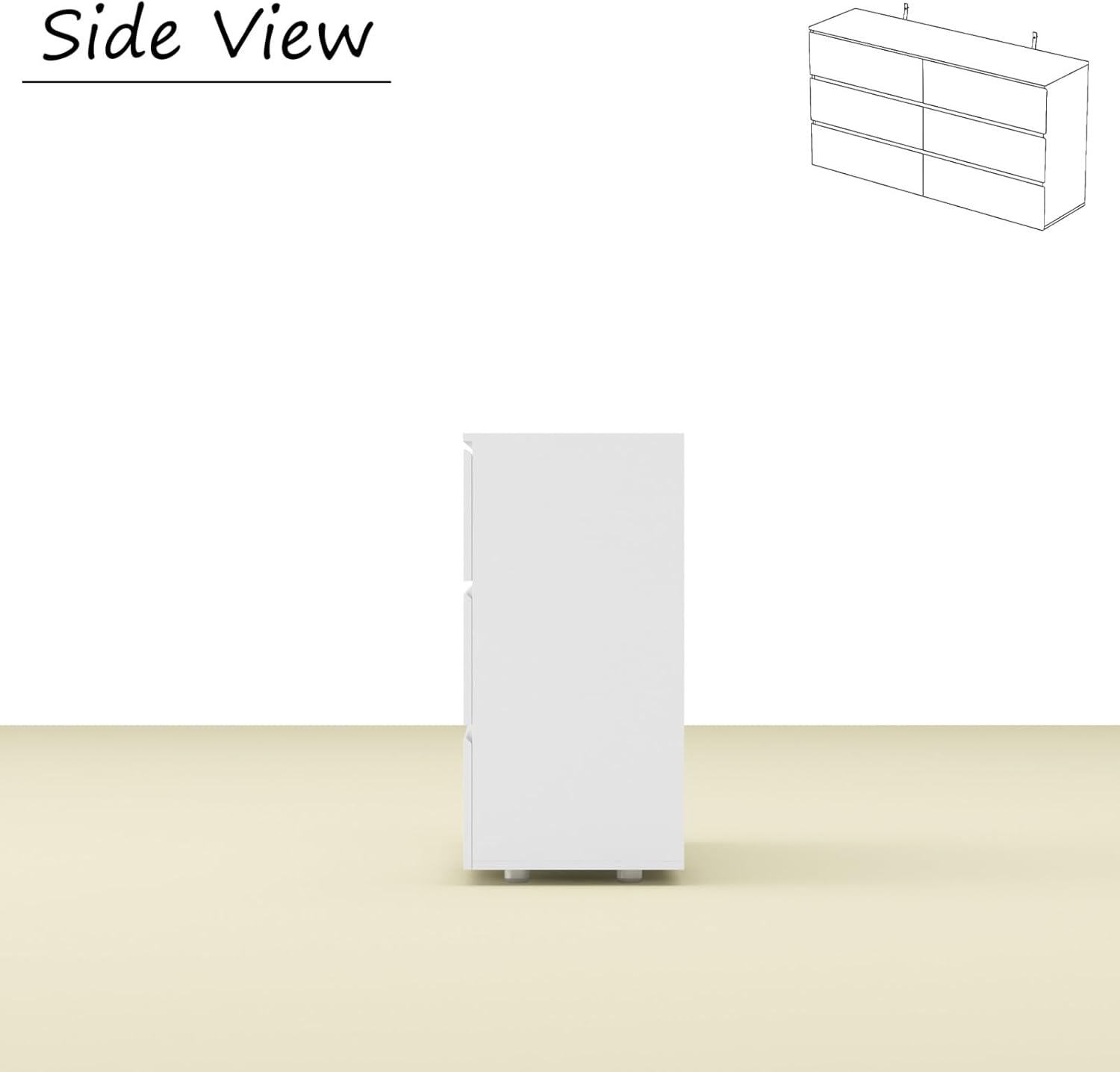 White Nursery Dresser with Soft Close Drawers