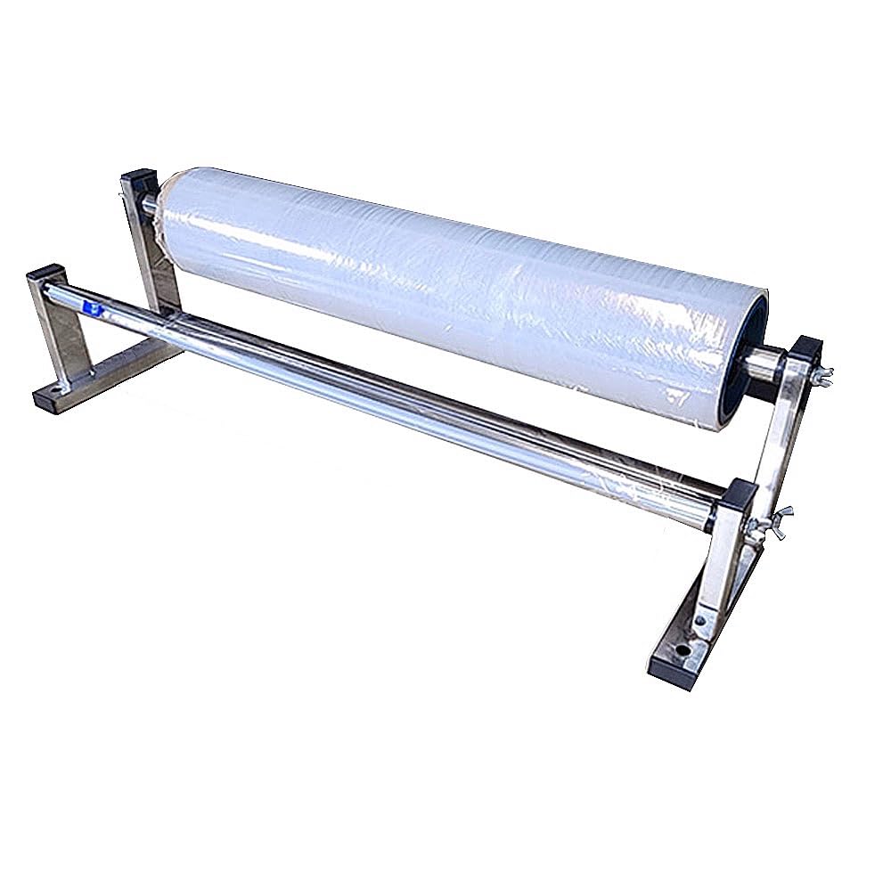 Plastic Wrap Dispenser with Cutter, 4.0-17 inch Stretch Wrap Dispenser, Manual Stretch Film Dispenser, Stainless Steel Plastic Wrap Dispener, Predrilled Holes for Table Wall Floor Mount