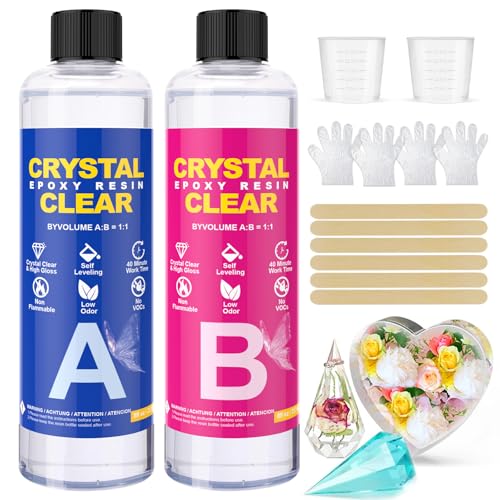 Résine Époxy Transparente 16oz avec Durcisseur