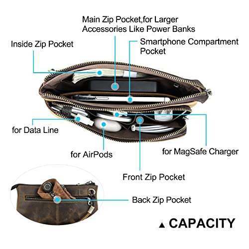 CONTACT’S FAMILY Elektronik-Reise-Organizer, Tech-Organizer, Tech-Zubehör, Tragetasche, Reise-Kabel-Organizer-Tasche (Kaffee)