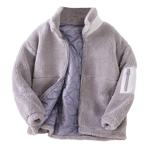 Forro Polar Borrego Niño - para Niñas Abrigo De Invierno Cálido Suave Gruesa Y Acolchada para S Pequeños Y Adolescentes (Light Gray 10-11Years)