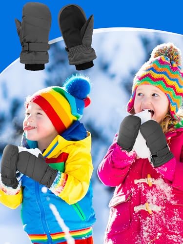Image of SATINIOR Kids Snow Mittens Waterproof Winter Ski Gloves Warm Thicken Snow Gloves for Girls Boys